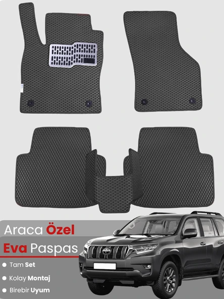 TOYOTA LAND CRUİSER PRADO (2009-2019) Uyumlu EVA Paspas Tam Set–Oto Paspas,Araca Özel ürün görseli 1
