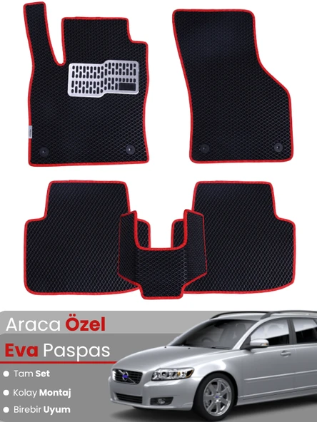 VOLVO V50 STATİONWAGON (2004-2012) Uyumlu EVA Paspas Tam Set–Oto Paspas,Araca Özel,Tam Koruma ürün görseli 1