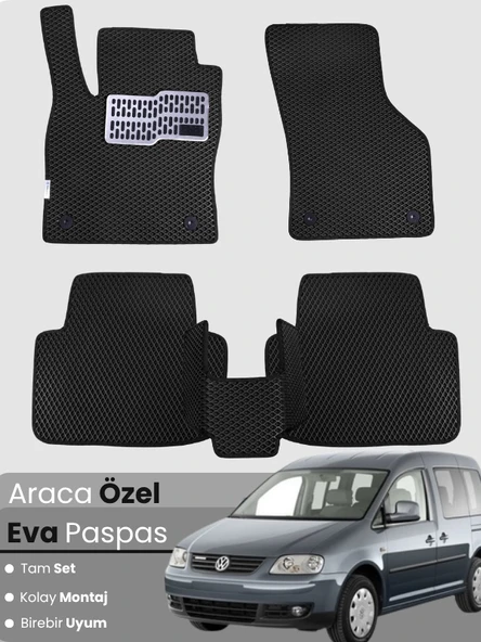 VOLKSWAGEN CADDY (2004-2011) Uyumlu EVA Paspas Tam Set–Oto Paspas,Araca Özel,Su Geçirmez ürün görseli 1