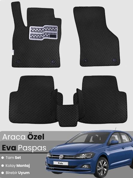 VOLKSWAGEN POLO (2017-2025) Uyumlu EVA Paspas Tam Set–Oto Paspas,Araca Özel,Tam Koruma ürün görseli 1