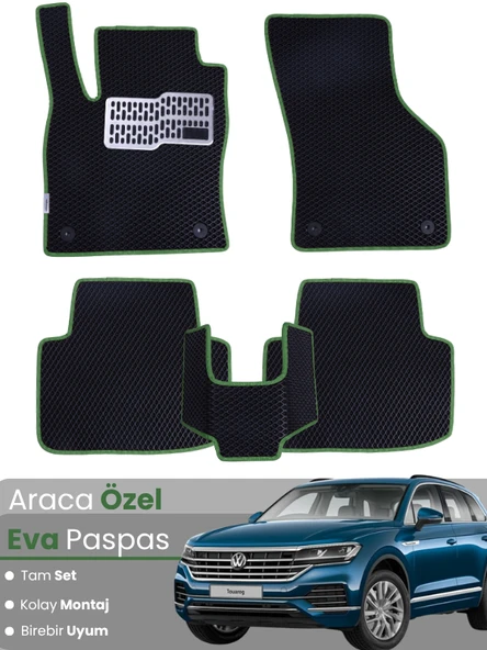 VOLKSWAGEN TOUAREG (2018-2023) Uyumlu EVA Paspas Tam Set–Oto Paspas,Araca Özel,Tam Koruma ürün görseli 1