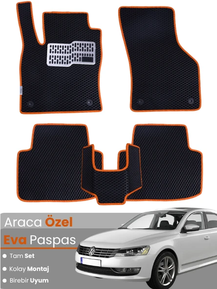 VOLKSWAGEN PASSAT B7 (2011-2014) Uyumlu EVA Paspas Tam Set–Oto Paspas,Araca Özel,Su Geçirmez ürün görseli 1
