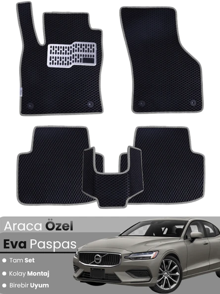 VOLVO S60 (2019-2025) Uyumlu EVA Paspas Tam Set–Oto Paspas,Araca Özel,Tam Koruma,Kolay Montaj ürün görseli 1