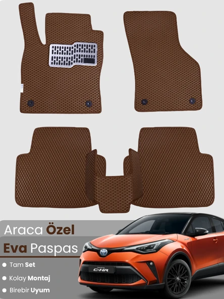 TOYOTA C-HR HYBRİD (2023-2025) Uyumlu EVA Paspas Tam Set–Oto Paspas,Araca Özel,Kolay Montaj ürün görseli 1