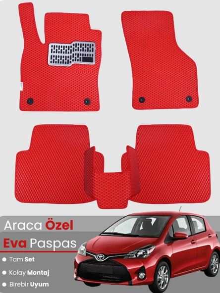 TOYOTA YARİS (2013-2019) Uyumlu EVA Paspas Tam Set–Oto Paspas,Araca Özel,Su Geçirmez ürün görseli 1