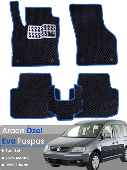 VOLKSWAGEN CADDY (2004-2011) Uyumlu EVA Paspas Tam Set–Oto Paspas,Araca Özel,Su Geçirmez ürün görseli 1
