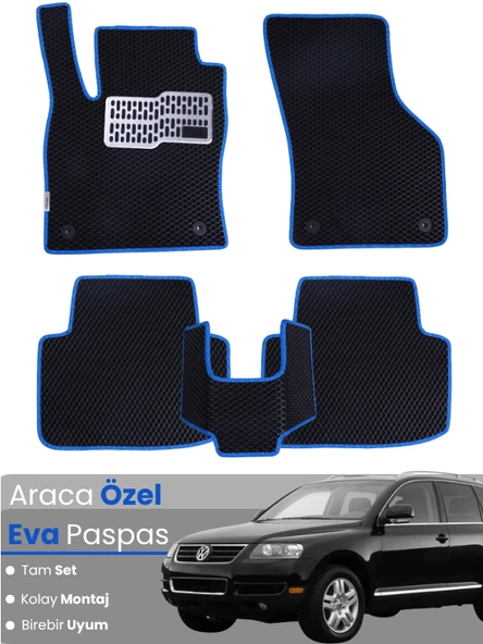 VOLKSWAGEN TOUAREG (2002-2010) Uyumlu EVA Paspas Tam Set–Oto Paspas,Araca Özel,Tam Koruma ürün görseli 1