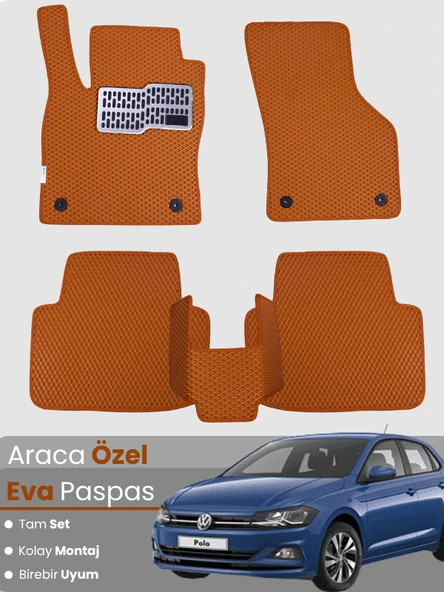 VOLKSWAGEN POLO (2017-2025) Uyumlu EVA Paspas Tam Set–Oto Paspas,Araca Özel,Tam Koruma ürün görseli 1