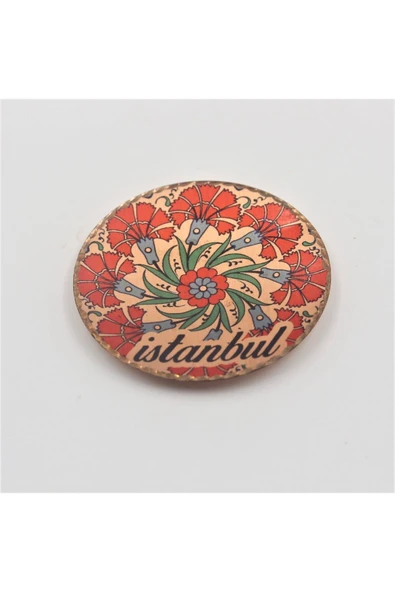 SANAT TACİRİ Sk - Istanbul Çiçek Desenli Bakır Magnet -- Lale Magnet ürün görseli 1