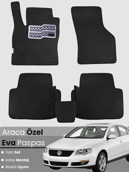 VOLKSWAGEN PASSAT B6 (2005-2010) Uyumlu EVA Paspas Tam Set–Oto Paspas,Araca Özel,Su Geçirmez ürün görseli 1