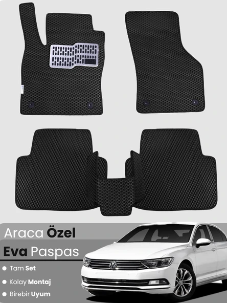 VOLKSWAGEN PASSAT B8 (2015-2019) Uyumlu EVA Paspas Tam Set–Oto Paspas,Araca Özel,Su Geçirmez ürün görseli 1