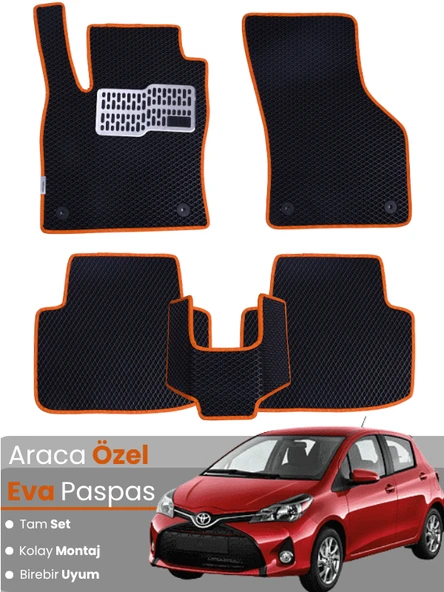 TOYOTA YARİS (2013-2019) Uyumlu EVA Paspas Tam Set–Oto Paspas,Araca Özel,Su Geçirmez ürün görseli 1