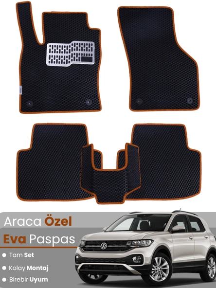VOLKSWAGEN T-CROSS (2018-2025) Uyumlu EVA Paspas Tam Set–Oto Paspas,Araca Özel,Tam Koruma ürün görseli 1