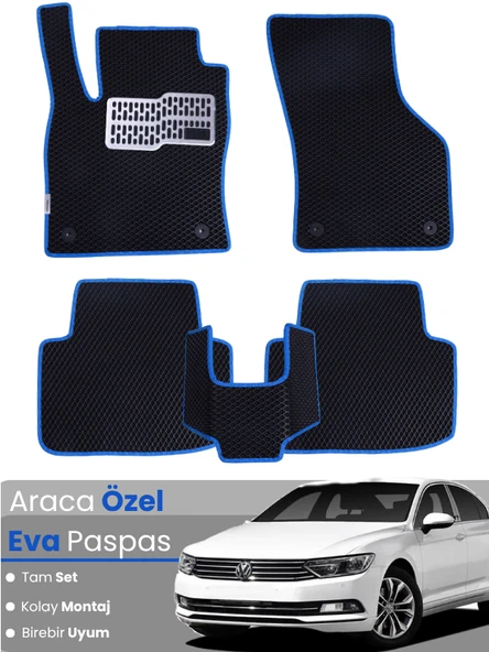 VOLKSWAGEN PASSAT B8 (2015-2019) Uyumlu EVA Paspas Tam Set–Oto Paspas,Araca Özel,Su Geçirmez ürün görseli 1