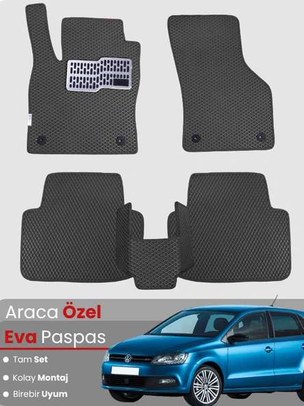 VOLKSWAGEN POLO 9N (2002-2009) Uyumlu EVA Paspas Tam Set–Oto Paspas,Araca Özel,Tam Koruma ürün görseli 1