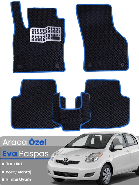 TOYOTA YARİS (2005-2012) Uyumlu EVA Paspas Tam Set–Oto Paspas,Araca Özel,Su Geçirmez ürün görseli 1