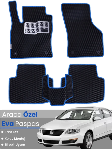 VOLKSWAGEN PASSAT B6 (2005-2010) Uyumlu EVA Paspas Tam Set–Oto Paspas,Araca Özel,Su Geçirmez ürün görseli 1