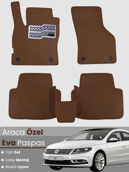 VOLKSWAGEN PASSAT CC (2008-2016) Uyumlu EVA Paspas Tam Set–Oto Paspas,Araca Özel,Su Geçirmez ürün görseli 1