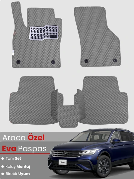 VOLKSWAGEN TİGUAN (2020-2023) Uyumlu EVA Paspas Tam Set–Oto Paspas,Araca Özel,Tam Koruma ürün görseli 1