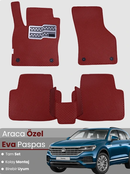 VOLKSWAGEN TOUAREG (2018-2023) Uyumlu EVA Paspas Tam Set–Oto Paspas,Araca Özel,Tam Koruma ürün görseli 1