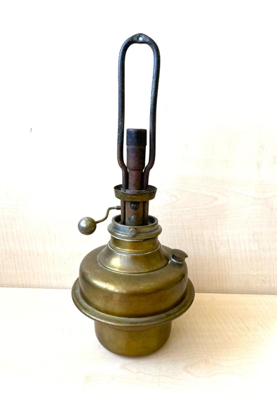 SANAT TACİRİ 37CM FRANSIZ PİRİNÇ GAZ LAMBASI ASANSÖRLÜ GAZ LAMBASI ürün görseli 1