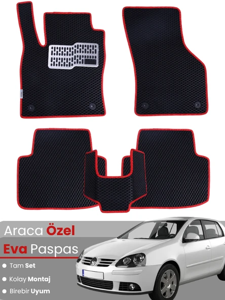 VOLKSWAGEN GOLF 5 (2004-2009) Uyumlu EVA Paspas Tam Set–Oto Paspas,Araca Özel,Su Geçirmez ürün görseli 1