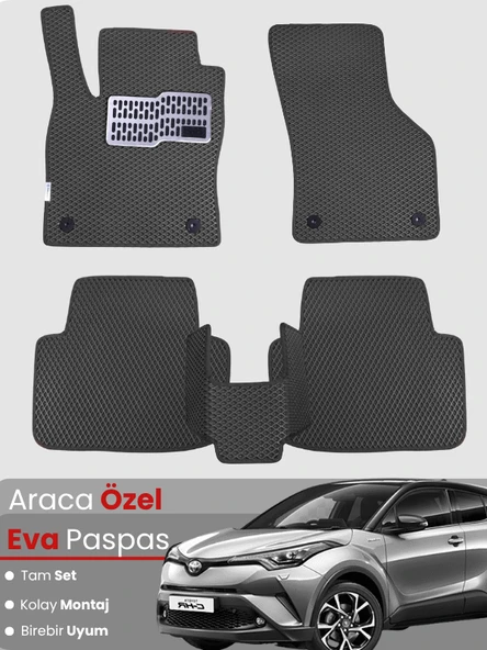 TOYOTA C-HR HYBRİD (2020-2023) Uyumlu EVA Paspas Tam Set–Oto Paspas,Araca Özel,Kolay Montaj ürün görseli 1