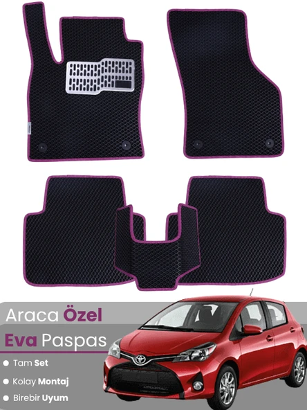 TOYOTA YARİS (2013-2019) Uyumlu EVA Paspas Tam Set–Oto Paspas,Araca Özel,Su Geçirmez ürün görseli 1