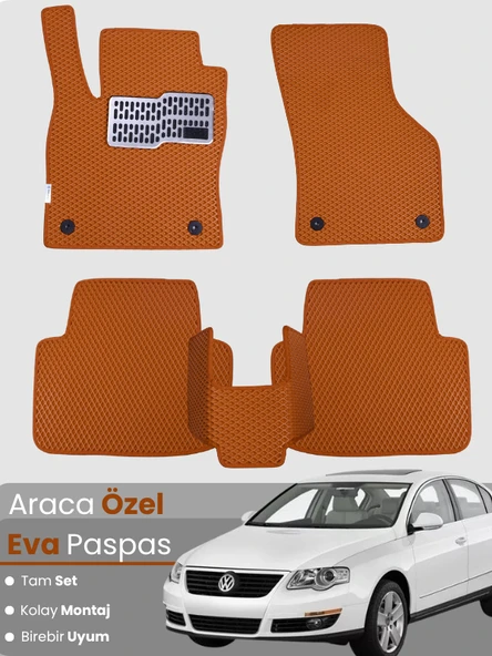 VOLKSWAGEN PASSAT B6 (2005-2010) Uyumlu EVA Paspas Tam Set–Oto Paspas,Araca Özel,Su Geçirmez ürün görseli 1