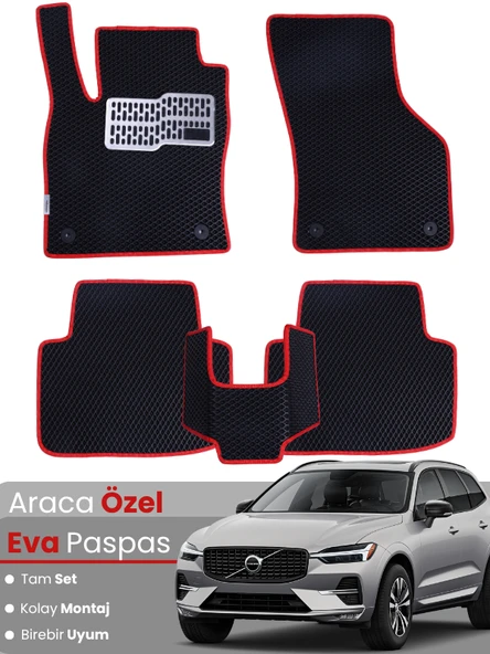VOLVO XC60 HYBRİD (2021-2025) Uyumlu EVA Paspas Tam Set–Oto Paspas,Araca Özel,Tam Koruma ürün görseli 1