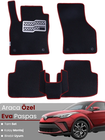 TOYOTA C-HR HYBRİD (2016-2019) Uyumlu EVA Paspas Tam Set–Oto Paspas,Araca Özel,Kolay Montaj ürün görseli 1
