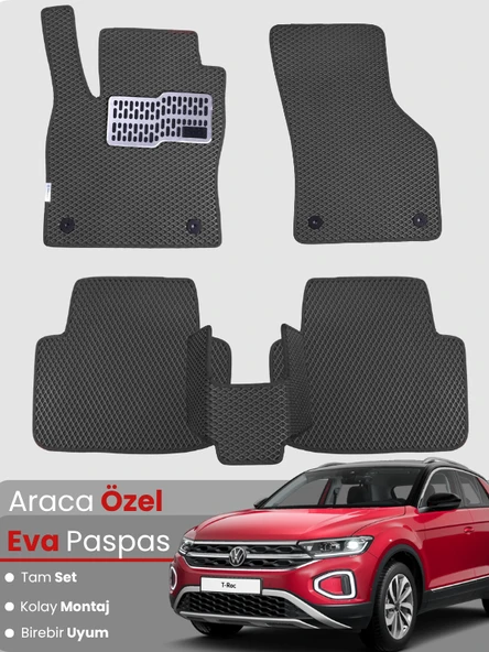 VOLKSWAGEN T-ROC (2017-2025) Uyumlu EVA Paspas Tam Set–Oto Paspas,Araca Özel,Tam Koruma ürün görseli 1