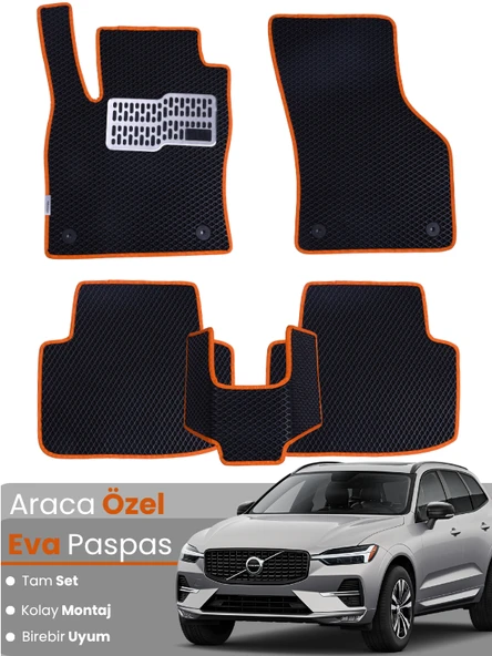 VOLVO XC60 HYBRİD (2021-2025) Uyumlu EVA Paspas Tam Set–Oto Paspas,Araca Özel,Tam Koruma ürün görseli 1