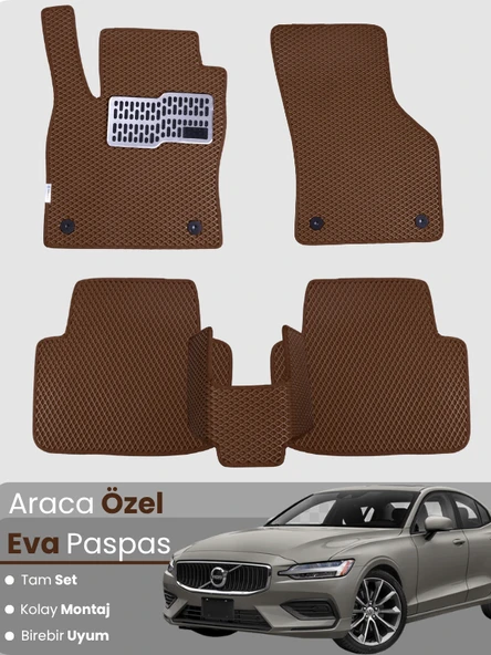 VOLVO S60 (2019-2025) Uyumlu EVA Paspas Tam Set–Oto Paspas,Araca Özel,Tam Koruma,Kolay Montaj ürün görseli 1