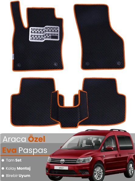 VOLKSWAGEN CADDY (2011-2020) Uyumlu EVA Paspas Tam Set–Oto Paspas,Araca Özel,Su Geçirmez ürün görseli 1