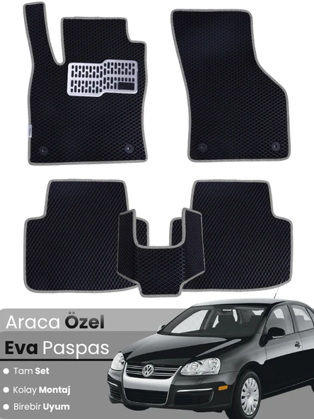 VOLKSWAGEN JETTA (2005-2010) Uyumlu EVA Paspas Tam Set–Oto Paspas,Araca Özel,Su Geçirmez ürün görseli 1