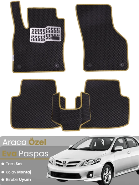 TOYOTA COROLLA E140 (2007-2012) Uyumlu EVA Paspas Tam Set–Oto Paspas,Araca Özel,Su Geçirmez ürün görseli 1