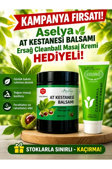 At Kestanesi Balsamı 500 ml + Ersağ Cleanball Masaj Kremi 100 ml Hediyeli Set ürün görseli 1