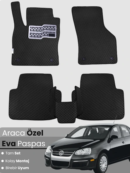 VOLKSWAGEN JETTA (2005-2010) Uyumlu EVA Paspas Tam Set–Oto Paspas,Araca Özel,Su Geçirmez ürün görseli 1