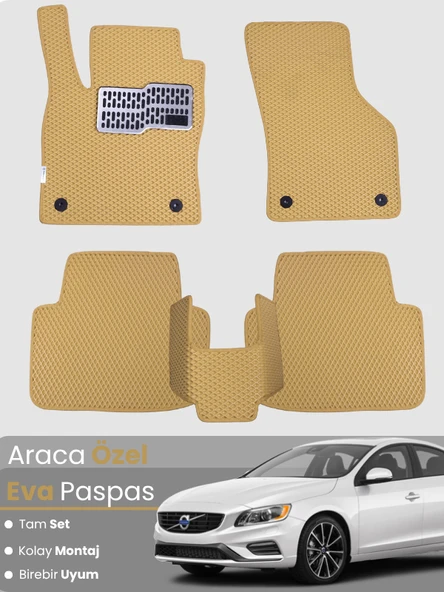 VOLVO S60- 2011-2018) Uyumlu EVA Paspas Tam Set–Oto Paspas,Araca Özel,Tam Koruma,Kolay Montaj ürün görseli 1