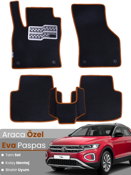 VOLKSWAGEN T-ROC (2017-2025) Uyumlu EVA Paspas Tam Set–Oto Paspas,Araca Özel,Tam Koruma ürün görseli 1