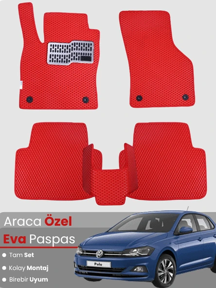 VOLKSWAGEN POLO (2017-2025) Uyumlu EVA Paspas Tam Set–Oto Paspas,Araca Özel,Tam Koruma ürün görseli 1