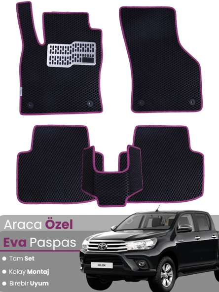 TOYOTA HİLUX (2015-2025) Uyumlu EVA Paspas Tam Set–Oto Paspas,Araca Özel,Su Geçirmez ürün görseli 1