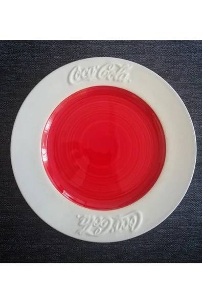SANAT TACİRİ Yeni Yıl Hediyesi Porselen Coca Cola Tabak Servis Tabağı ürün görseli 1