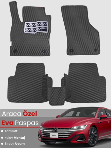 VOLKSWAGEN ARTEON (2017-2023) Uyumlu EVA Paspas Tam Set–Oto Paspas,Araca Özel,Su Geçirmez ürün görseli 1