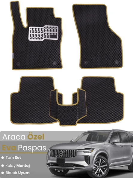 VOLVO XC90 (2014-2025)Uyumlu EVA Paspas Tam Set–Oto Paspas,Araca Özel,Tam Koruma,Kolay Montaj ürün görseli 1