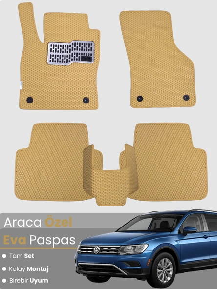 VOLKSWAGEN TİGUAN (2016-2019) Uyumlu EVA Paspas Tam Set–Oto Paspas,Araca Özel,Tam Koruma ürün görseli 1