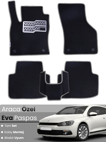 VOLKSWAGEN SCİROCCO (2008-2017) Uyumlu EVA Paspas Tam Set–Oto Paspas,Araca Özel,Tam Koruma ürün görseli 1