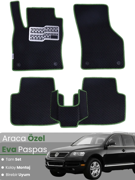 VOLKSWAGEN TOUAREG (2002-2010) Uyumlu EVA Paspas Tam Set–Oto Paspas,Araca Özel,Tam Koruma ürün görseli 1