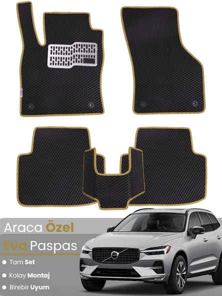 VOLVO XC60 HYBRİD (2021-2025) Uyumlu EVA Paspas Tam Set–Oto Paspas,Araca Özel,Tam Koruma ürün görseli 1